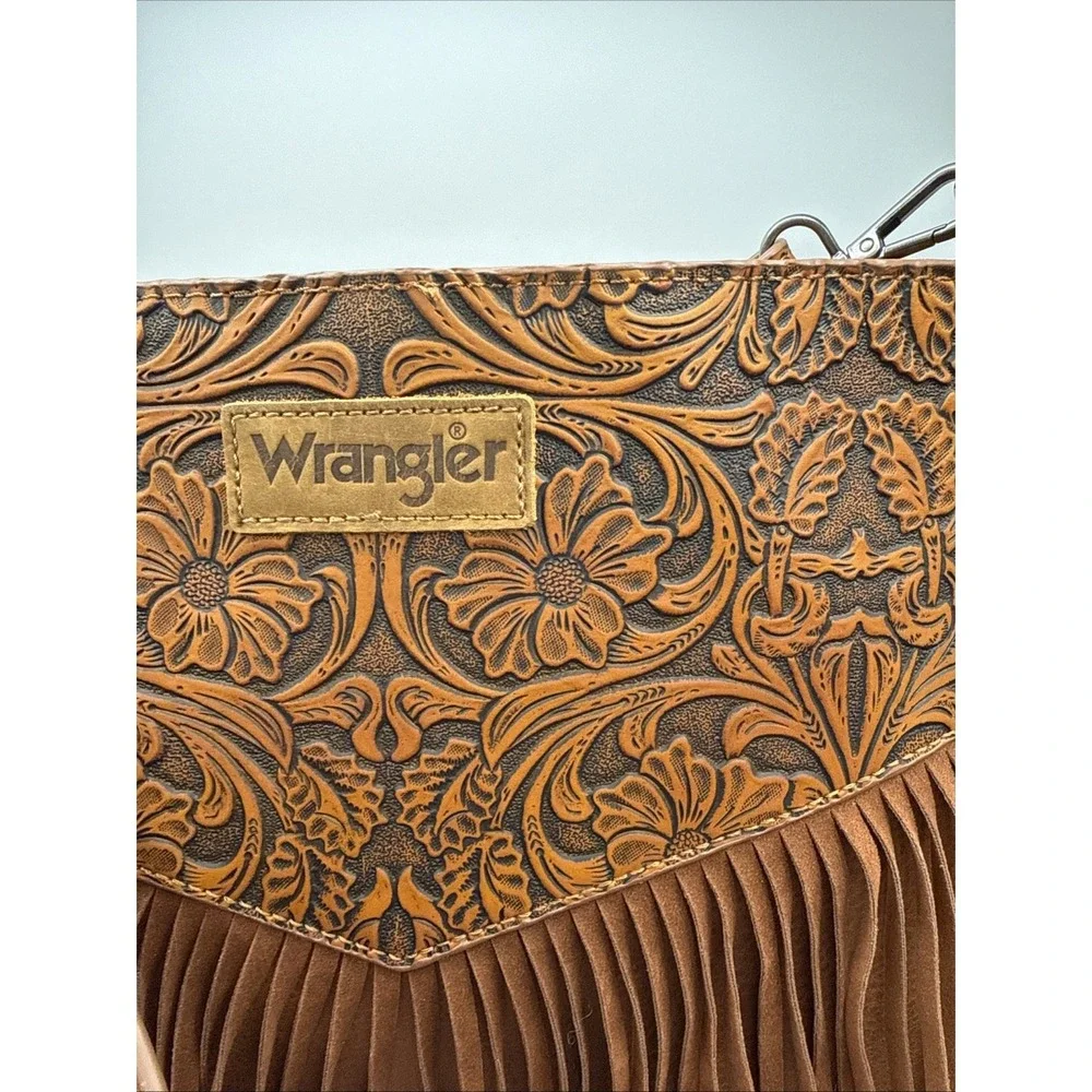 NEW Wrangler Purse Handbag Fringe Western Vintage Floral Large Bag NWT Boho